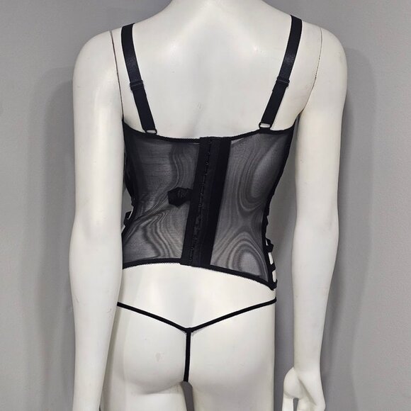 Rene Rofe  Uncaged Caged Side Bustier & G-String Lingerie Set - Picture 5 of 11